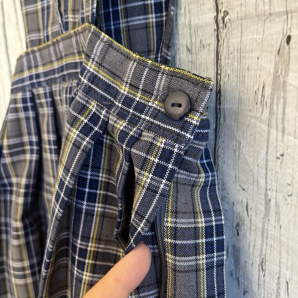 Dennis Uniform Girls Plaid School Jumper Size G8 Gray Blue Acadamia Preppy - Picture 5 of 10